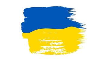 bandeira nacional ucraniana em estilo grunge. pintado com uma bandeira de pincelada da ucrânia. ilustração vetorial vetor