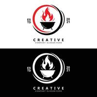logotipo da churrasqueira, vetor de comida grelhada, design adequado para restaurante, churrascaria, carne defumada