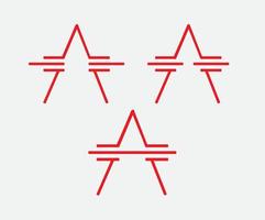uma carta criativa um trabalho. um design de ícone de vetor de modelo de logotipo de carta vermelha. inicializar um logotipo de letra