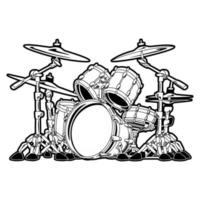 ilustração vetorial de bateria de instrumento musical vetor