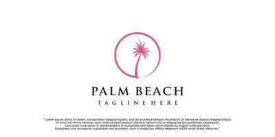 vetor de design de palm beach com conceito criativo simples e exclusivo vetor premium