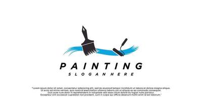 ícone de renovação de design de logotipo de pintura, ícone de serviços domésticos de pintura, cores completas e vetor premium exclusivo