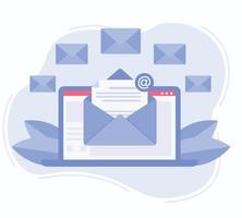 conceito de ilustração de marketing por e-mail .moderno conceito de design plano de design de página da web para site e site móvel. ilustração vetorial vetor