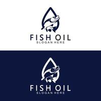modelo de ilustração vetorial de logotipo de óleo de peixe. vetor