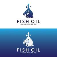 modelo de ilustração vetorial de logotipo de óleo de peixe. vetor