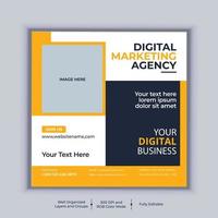 modelo de vetor de design de banner de postagem de mídia social de agência de marketing digital. design de banner de negócios de layout moderno