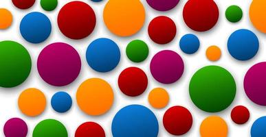 fundo colorido com círculos 3d coloridos. formas redondas gradientes. efeito doce. vetor