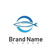 peixe design de logotipo emblema animal vetor