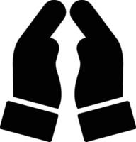 design de ícone vetorial de mãos rezando vetor