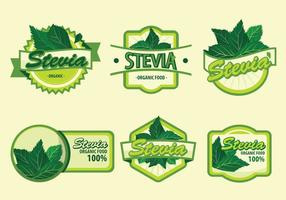 Verde fresco stevia etiqueta ilustração vetorial