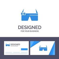 cartão de visita criativo e modelo de logotipo dispositivo óculos google glass smart vector illustration