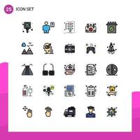 25 ícones criativos sinais e símbolos modernos da placa de perfil do quadro do produto elementos de design de vetores editáveis inteligentes