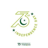 design de tipografia do dia da independência do paquistão tipografia criativa do 73º feliz dia da independência do paquistão ilustração de design de modelo vetorial vetor