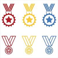 diferentes medalhas de premiação vetor