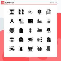 25 ícones criativos, sinais e símbolos modernos de financiamento coletivo, vários elementos de design de vetores editáveis de quebra-cabeça de negócios