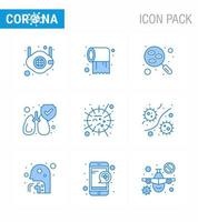 conjunto de ícones de prevenção de coronavírus 2019ncov covid19 cuidados com pulmões de gripe proteger amostra viral coronavírus 2019nov elementos de design de vetor de doença