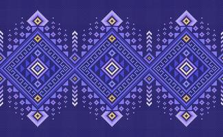 padrão étnico geométrico, fundo oriental bordado vetorial, estilo ornamental de repetição de pixel vetor