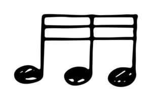 doodle de nota musical. símbolo musical desenhado à mão. elemento único para impressão, web, design, decoração, logotipo vetor