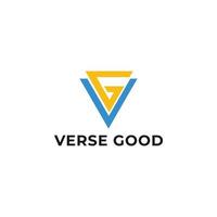 letra inicial abstrata vg ou logotipo gv na cor azul-amarelo isolado em fundo branco aplicado ao logotipo da loja de golfe também adequado para marcas ou empresas com nome inicial gv ou vg. vetor