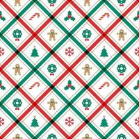 linda árvore de feliz natal vermelho verde azul linha da árvore de natal listra diagonal linha listrada inclinação xadrez xadrez tartan búfalo scott guingão fundo padrão perfeito para o festival de natal vetor