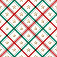 bonito feliz natal estrela vermelho verde árvore de natal faça uma linha de desejo listra diagonal linha listrada inclinação xadrez xadrez tartan búfalo scott guingão fundo padrão perfeito para o festival de natal vetor