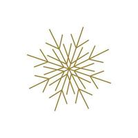 floco de neve brilhante de ouro de Natal. decoração de metal de inverno e símbolos de ano novo para cartão de felicitações. enfeite de férias. elemento decorativo de luxo dourado. ilustração plana. vetor