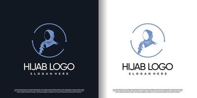 logotipo hijab com conceito de estilo criativo vetor premium