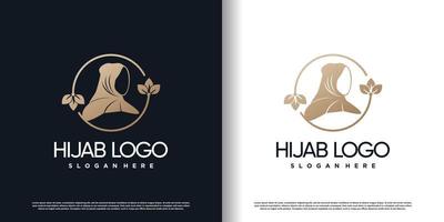 logotipo hijab com conceito de estilo criativo vetor premium