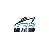 ilustração de design de logotipo da indústria de concessionárias de carros e navios vetor