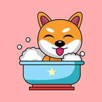 ilustração vetorial de prêmio animal de cachorro shiba fofo vetor