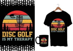 design de camiseta de vetor de golfe de disco