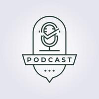 arte de linha conversa chit chat logotipo de podcast design de ilustração vetorial vetor