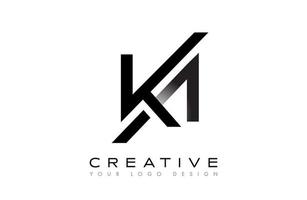 logotipo do conceito de carta ka ak. vetor de ícone de letra k com forma criativa e design minimalista em preto e branco