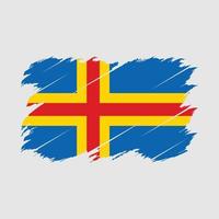 escova de bandeira das ilhas aland vetor