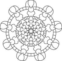 gráfico de página para colorir mandala vetor