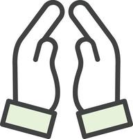design de ícone vetorial de mãos rezando vetor