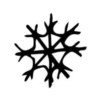 doodle mão desenhada vector floco de neve ilustração. clip-art isolado no fundo branco. ilustração de alta qualidade para decoração, decoração de natal, impressão, cartões postais.