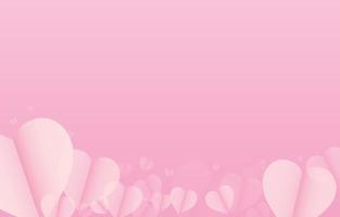 corte de papel fundo de forma de coração rosa, ilustração para dia dos namorados, dia das mães ou dia do amor com espaço livre. cartão de felicitações de vetor. vetor