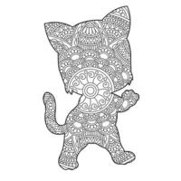 mandala de gato para colorir para adultos 6325843 Vetor no Vecteezy