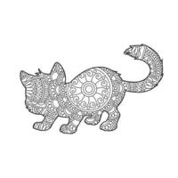 mandala de gato para colorir para adultos 6325843 Vetor no Vecteezy