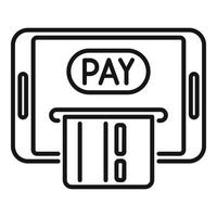 vetor de contorno do ícone de pagamento on-line. dinheiro móvel