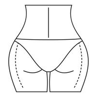 corpo de mulher pronto para ícone de operação de lipoaspiração vetor