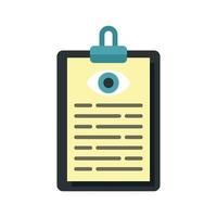 ícone do cartão de exame oftalmológico vetor plano isolado