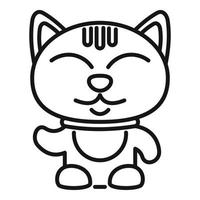 vetor de esboço de ícone de gato sortudo da fortuna. japão neko