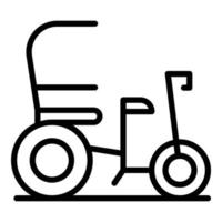 velho vetor de contorno do ícone do triciclo. bicicleta indiana