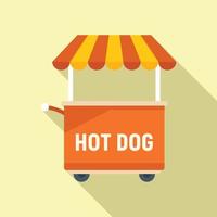 vetor plano de ícone de comida de cachorro-quente. suporte de carrinho