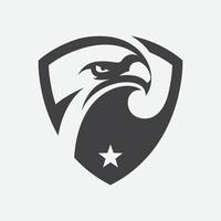 ilustração de design de ícone de escudo de águia, design de ícone de falcão, modelo de logotipo de águia vetor
