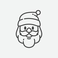 ícone de Papai Noel. rosto de Papai Noel em design plano. modelo de cartão de natal. barba de rosto de papai noel. ilustração vetorial de natal vetor