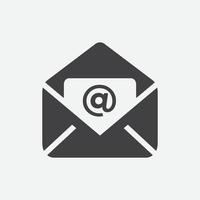 design de logotipo de ícone plano de e-mail, ícone de envelope, ilustração vetorial de ícone de carta, ícone de correio vetor