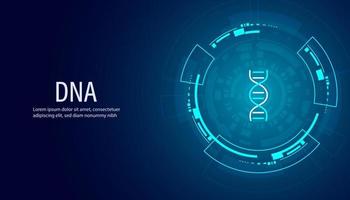 dna abstrato ou ana ícones planos e tecnologia de círculos digitais edição genética moderna engenharia genética em um fundo azul vetor